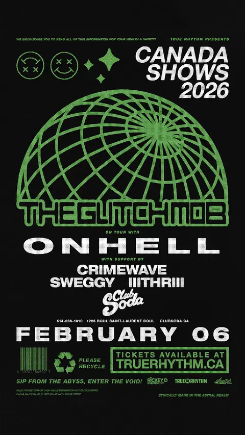 Flyer featuring The Glitch Mob – Montréal